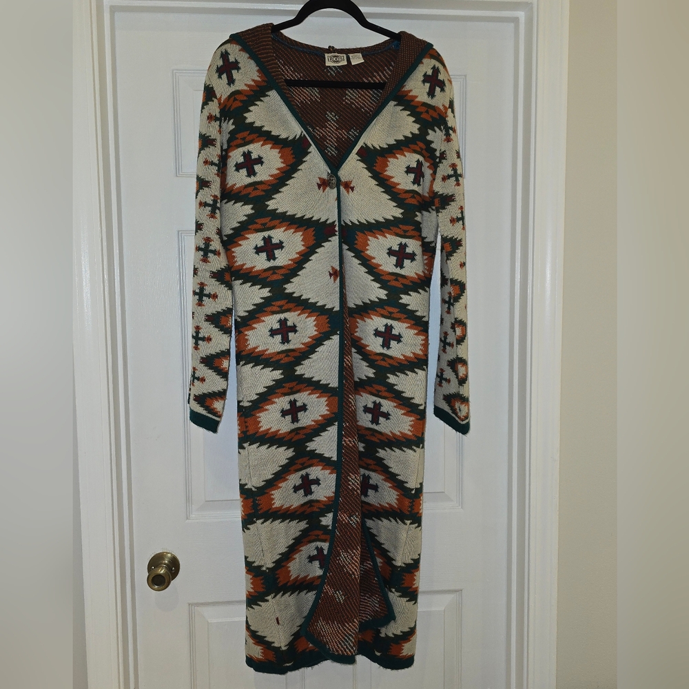 Rod's Multicolor Aztec Knit Sweater/Cardigan/Duster